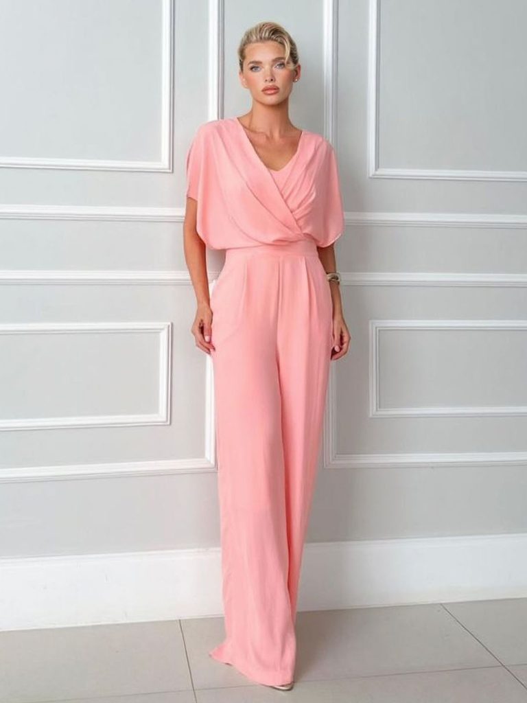 V-Neck Elegant Jumpsuit