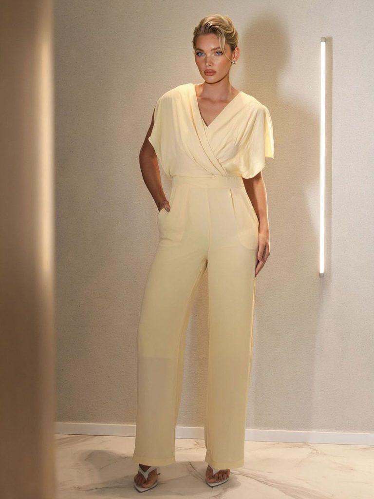 V-Neck Elegant Jumpsuit
