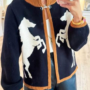 Knit Long Sleeve Casual Cardigan