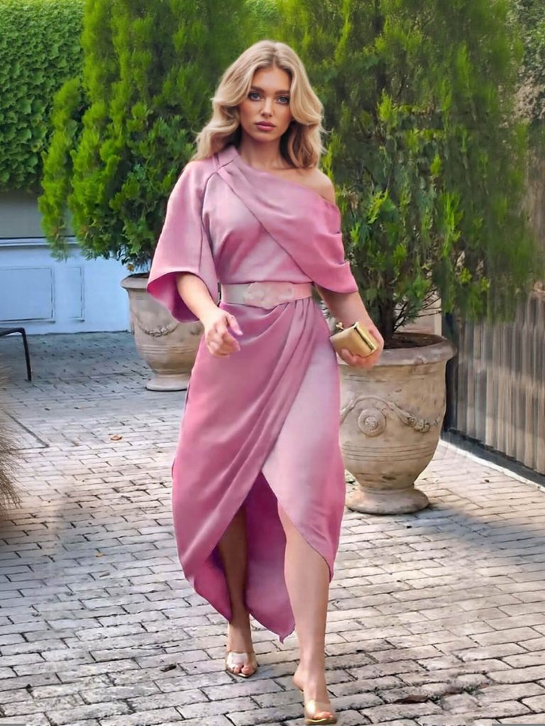 Satin Ruched Maxi Dress