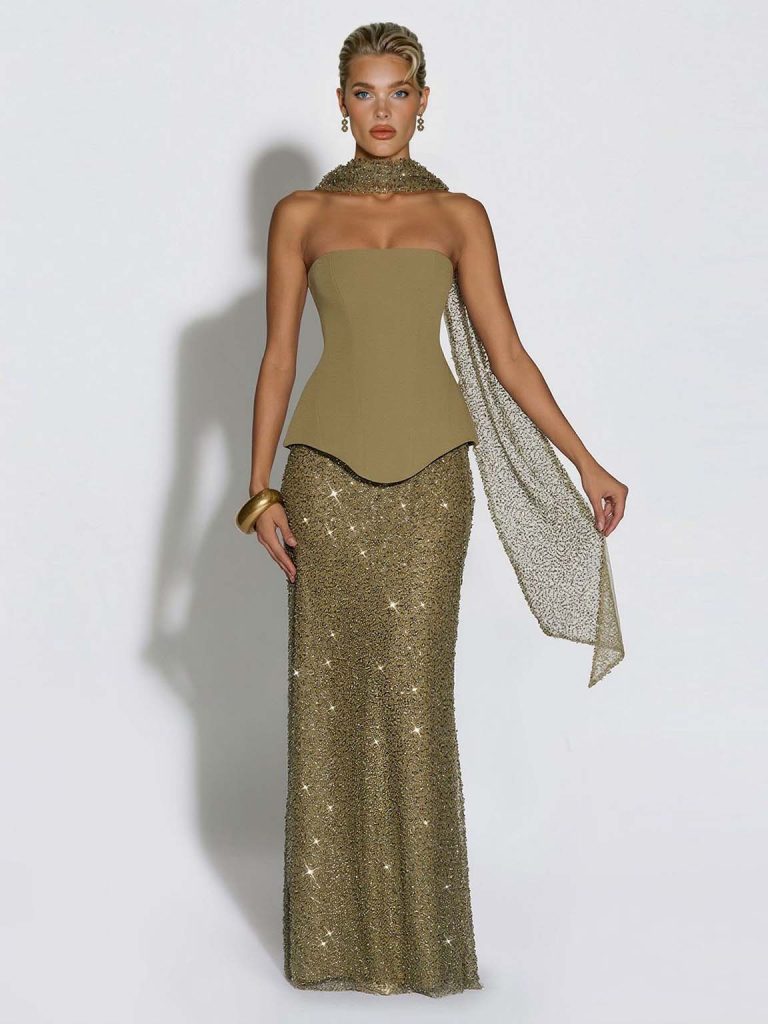 Strapless Elegant Two-Piece Set